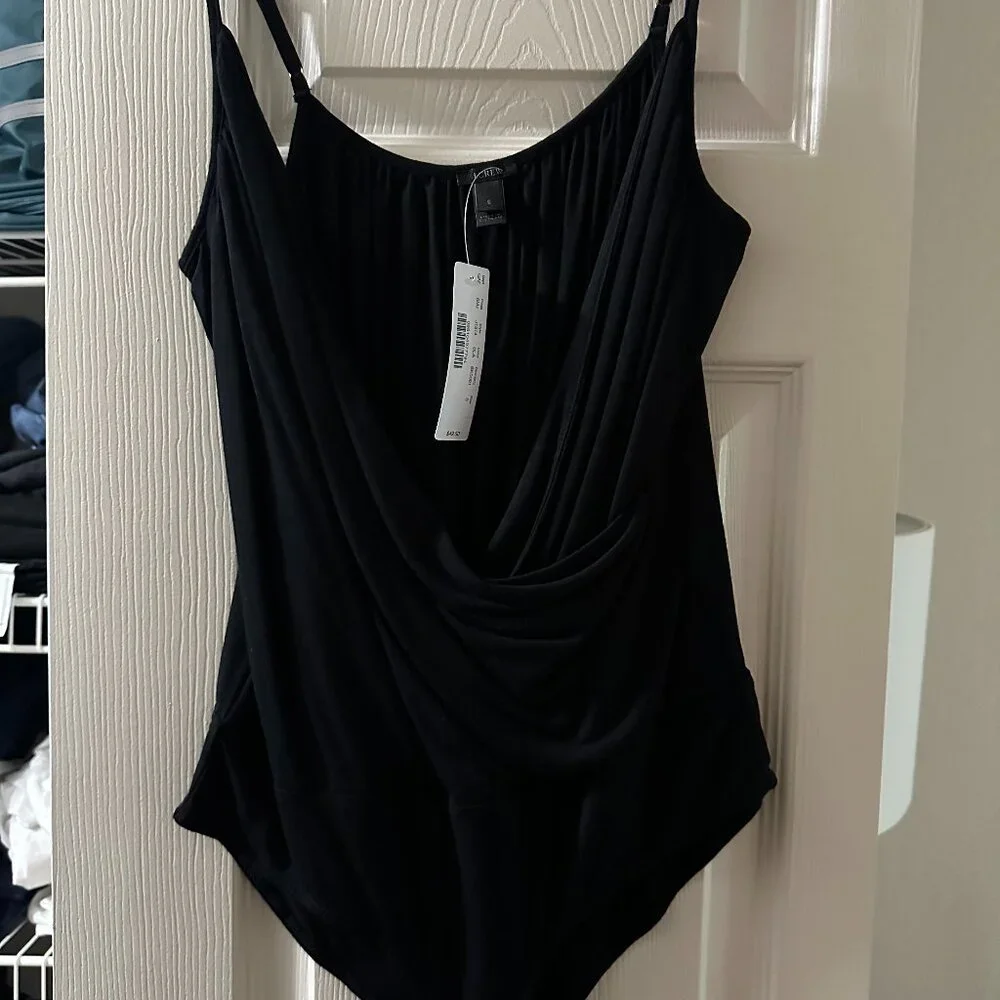 J. Crew Drapey wrap-front cami bodysuit S Black - Picture 2 of 4
